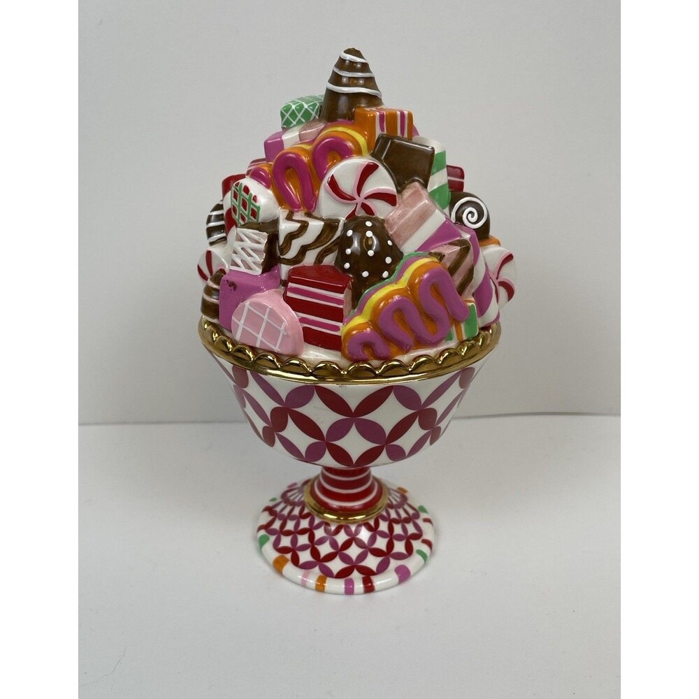 Dept 56 Glitterville Candy Dish w/Lid Box Sugarplums Holiday Christmas Whimsical